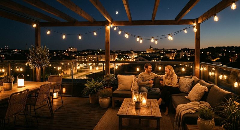 Terrace Lighting Installation in Overland Park, KS